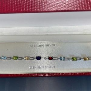 Sterling Silver ~NEW~ semi precious multi stone bracelet
